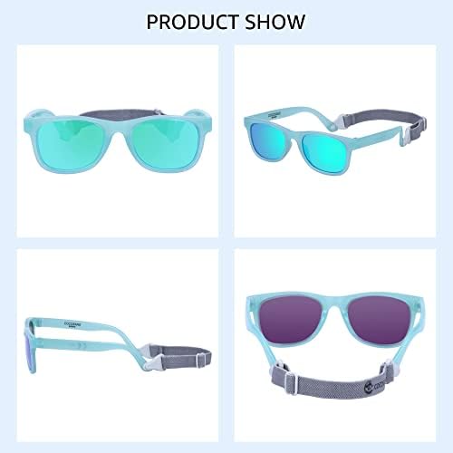 Cocosand Baby Sunglasses com protetora UV400 de cinta quadro flexível para meninos meninos de 0 a 24 meses