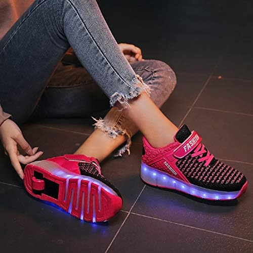 Sapatos de rodas infantis ehauuo com luzes, rolos recarregáveis ​​patins sapatos USB Charging Wheels Reputável Sapatos