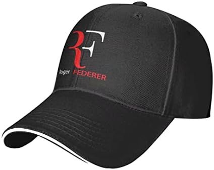 Roger Federer Hat Hat Hat Womens Hat para Caminhão de Crucker Unisex Classic Sandwich Baseball Caps Black Black