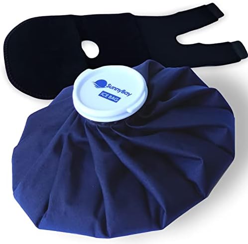 Sunnybay recarregável 11 em bolsa de gelo com 28 em cinta - pacote de gelo médico lavável reutilizável - para tornozelo, joelho, pescoço, lesões no ombro - alívio da dor muscular da terapia a frio