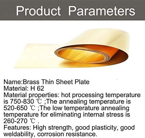 Folha de latão Huilun Folha de papel alumínio Bandeira de cobre Skin Copper Metal funcionando 0,1 mm, placas de