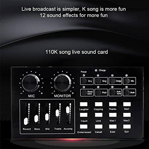 YTYZC Sound Card Mixer estéreo Speaker Microfone cantando fones de ouvido Live Streaming Computer PC