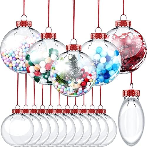 Clear Christmas Plástico Ornamento Bola Bola Transparente Esfera Preenchível Lâmpada Lâmpada Com corda