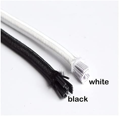 Zewez elástico Banda 1/2/3/4/5/6mm Branco de corda elástica de corda elástica branca/preta Branda de