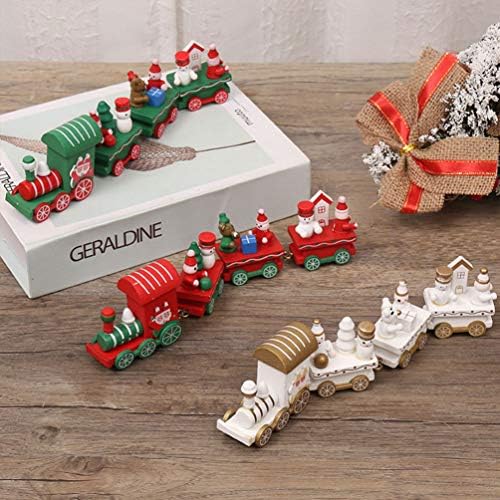 Veemon Christmas Express Train Table Decor, mini decoração de trem de madeira para o jardim de infância