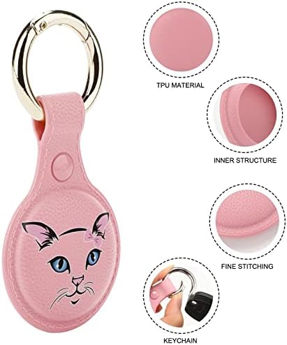 Suporte fofo de rosto de gato para airtag anel de chave TPU Tag de capa de proteção de proteção Tag