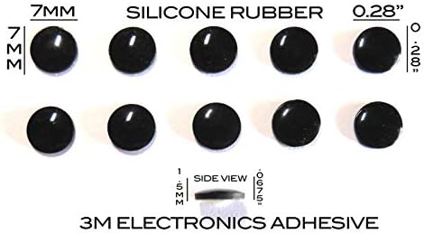 Vath Silicone Rubber Pet 7mm x 7mm x 1,5 mm 10pcs Auto adesivo [RB242]