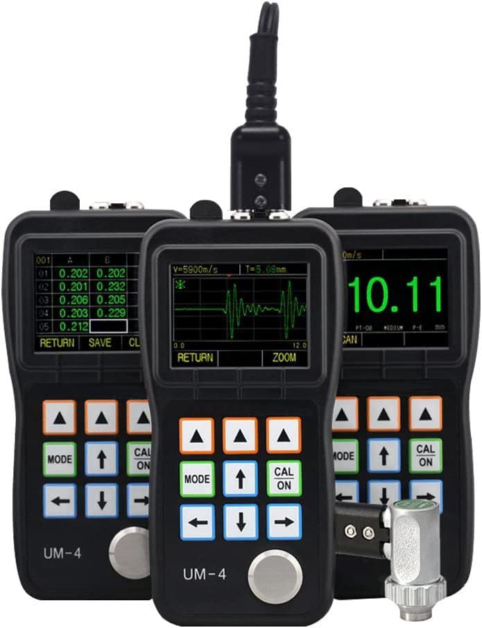 Testador de medidor de espessura ultrassônica de UM-4D 0,025 '' a 20 '' com sonda TC510, eco-eco-eco,