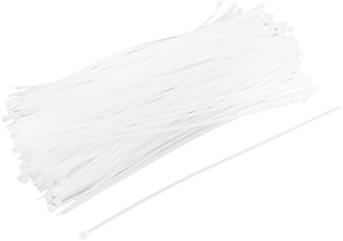 IIVVERR 250pcs 5mmx300mm White Zip-Tie Treça de nylon Fio de cabo de nylon (250pcs 5mmx300mm Fio de cabo