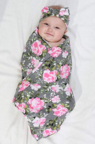 Robe de maternidade de 4 pacote e cobertor de barro de bebê combinando com fita de chapéu, túnica de entrega