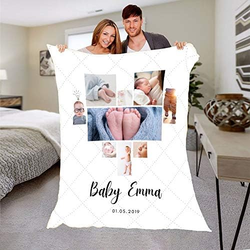Collage personalizada Cobertor de bebê para meninos e meninas chá de bebê presente revelar cobertores personalizados