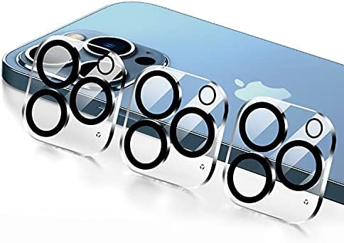 [3 pacote] Modokee Camera Lens Protector Compatível com iPhone 13 Pro 6.1 polegadas /iPhone 13 Pro Max 6.7 Tampa de lente de câmera de vidro temperada, protetor de lente de câmera resistente à instalação fácil