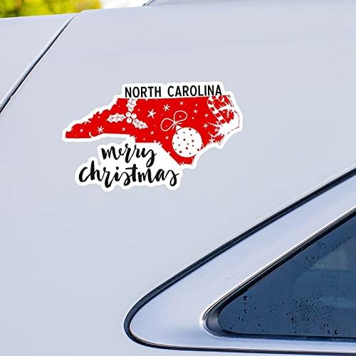 Adesivos de Natal do Estado da Carolina do Norte Merrry Natal Carolina do Norte Mapa Decalque Decalque Decalel