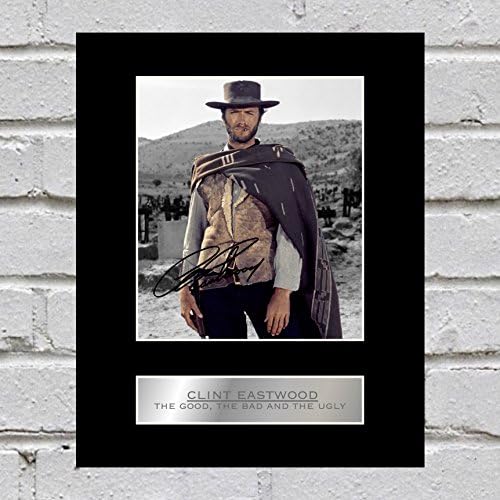 Fotos icônicas Clint Eastwood assinado foto montado exibir o bom, o ruim e o feio