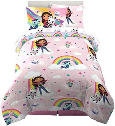 Franco Gabby's Dollouse Kids Bedding Super Soft Consolador e lençol com SHAM, 5 peças Tamanho duplo, Produto