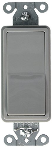 Interruptor decorador de hubbell ds120gy, pólo único, 20 amp, 120/277V, cinza