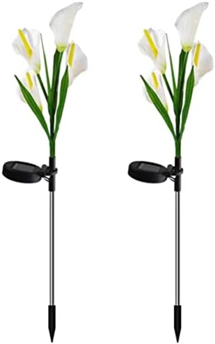 Aolyty Solar Garden Lights Outdoor Multi-Color Mudança LED Solar Calla Lily Lily IP65 WaterPoof Luzes de