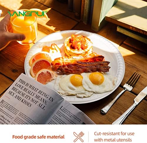 Placas plásticas reutilizáveis ​​de Yangrui, 9 polegadas 150 Pack Food Grade BPA BPA Free White