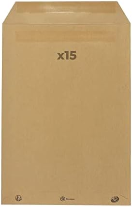15 envelopes em papel kraft 90 g - 22,9 x 32,4 cm