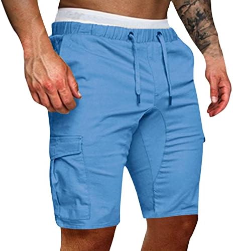 Shorts de carga masculina bifuton, shorts de carga masculina de cintura elástica e relaxada short casual