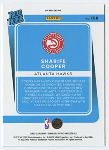2021-22 Donruss Optic Purple 158 Sharife Cooper classificou os novatos RC Rookie Atlanta Hawks NBA Basketball