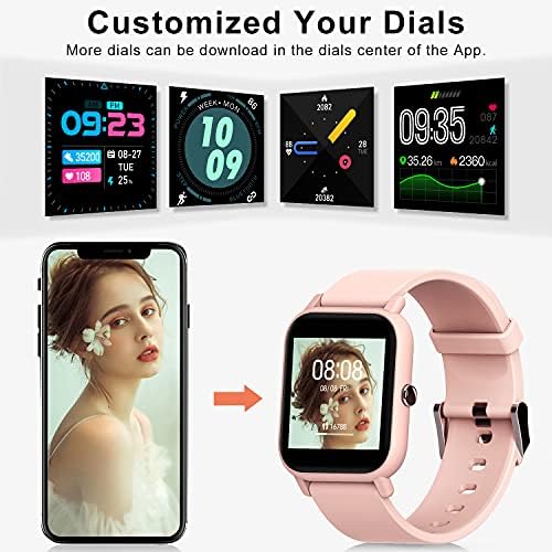 Blackview Smart Watch for Android Phones Compatível com iPhone Samsung, Fitness Watch com oxigênio no sangue e