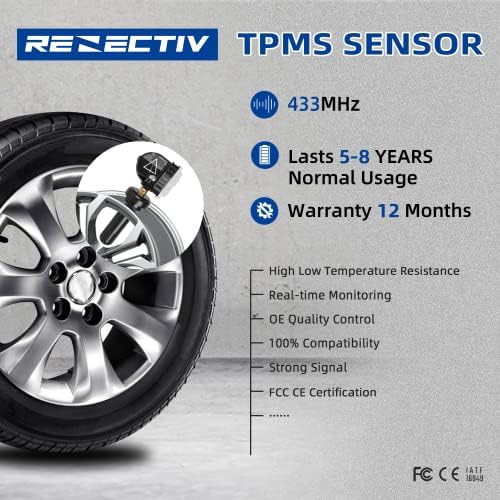 Substituição do sensor RENECTIV TPMS para Chevrolet GMC Cadillac Buick, sistema de monitoramento de pressão dos