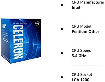 Intel® Celeron G-5900 Processador de Desktop 2 Cores 3,4 GHz LGA1200 58W, Número do modelo: BX80701G5900