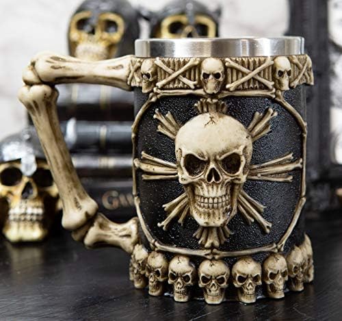 Presente de Ebros grande 'pirata bootleg rum' esqueleto de esqueleto os ossos de caveira cerveja stein tanque