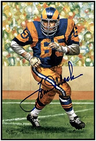 Tom Mack assinou a linha de arte do gol de GLAG autografou Rams PSA/DNA AL85455 - NFL Autographed