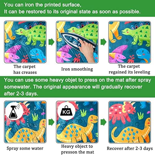 Llnsupply Round Kids Area Tapete da área de jogo colorido dinossauros de doodle padronize berçário