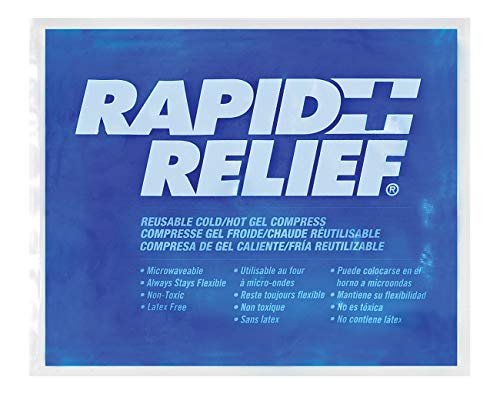 Compressa de gel quente e frio reutilizável Rapid Relief com contorno-gel de 5 1/4x9 polegadas compressa fria de