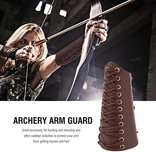 Guard de braço de arco e flecha do dioche, 1pc Braçador de proteção de caça ao aroma de aranha de couro