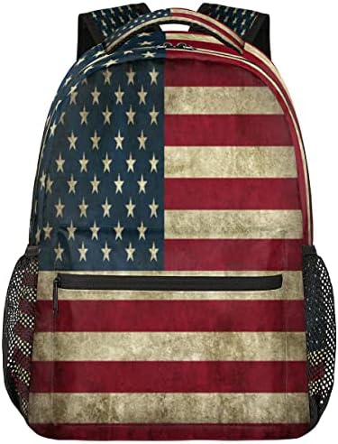 YPPAHHHH School Laptop Backpack Vintage America Flag for Girls infantis meninos EUA bandeira leve bookbag
