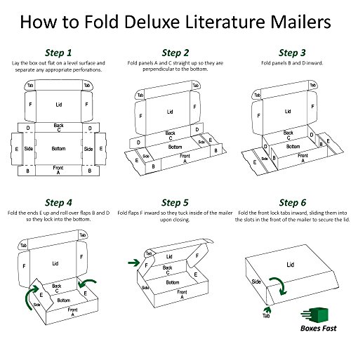 Caixas rápidas BFMFL17112 Deluxe Literature Cardboard Mailers, 17 1/8 x 11 1/8 x 2 polegadas, caixas de remessa