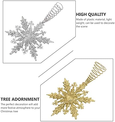 Aboofan 4 PCs Holiday Snowflake Standing Neves Sparkling Tree Top Decorações internas Toppers Glitter Powder Christmas