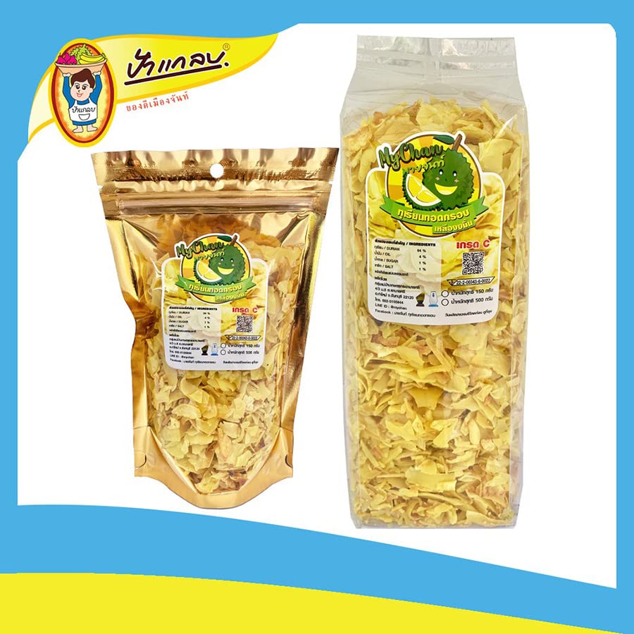 Novo conjunto QN59 Mychan Fried Durian chips amarelo crocante otop thailândia frut