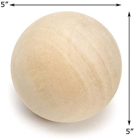 Cys Excel 5 Esfera redonda decorativa inacabada | DIY Artes e artesanato bolas de madeira, madeira