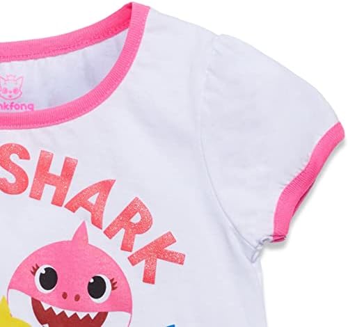 Pinkfong Baby Shark Girls Camiseta gráfica e roupas de shorts