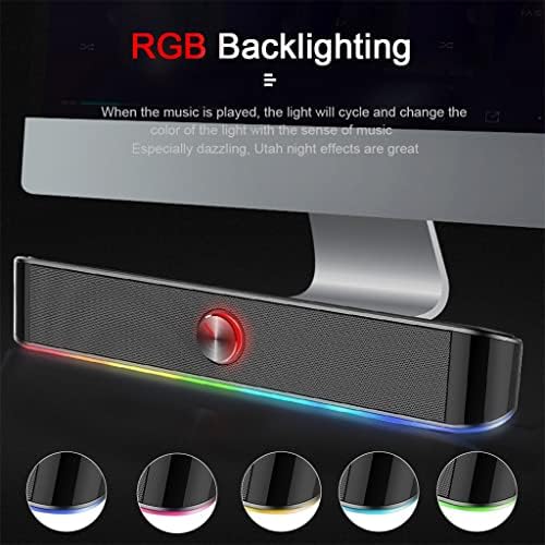 SDFGH 3,5mm estéreo Surround Music Smart RGB Speakers Som Som Bar para Computer PC Notebook Loudspeakers