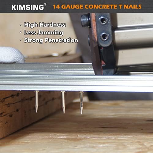 Kimsing 14 bitola de concreto T pregos, 1-1/2 polegada comprimento de perna pregos de concreto colar