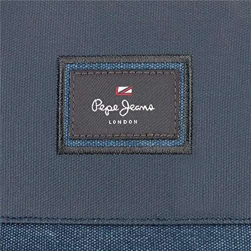 Bolsa de higiene pessoal adaptável dos dois compartimentos de jeans Pepe Jeans, azul