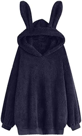 Camisolas femininas Primavera 2023 Ears de coelho com capuz Lambswool Sweater casual suéter casual