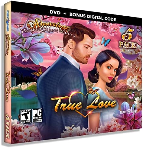 Jogos legados Amazing Hidden Object Games for PC: True Love, 5 Game DVD Pack + Códigos de download digital