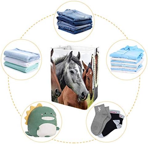 Cavalos Cavalos Cavaleiros Cestos grandes Cestos de lavanderia suja Saco de armazenamento Hampers com