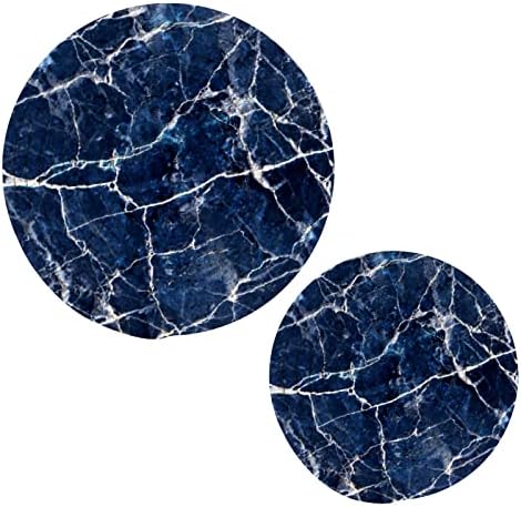 Suportes de panela de textura de mármore azul para trivins de cozinha para pratos quentes 2 pcs