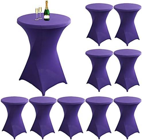 Capas de mesa de cocktail de 10 pacote anminy 32 x 43 em tampas de mesa de spandex para uma barreira