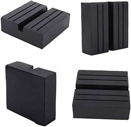 Auinland 4 Packs Square Jack Pad, bloco de suporte ao adaptador de trilho preto anti-deslizamento, protetor de