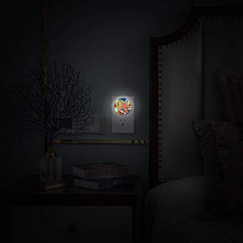 Pequena luz noturna com plugue de luz noturna de Fox Fire Fox na parede com pacote de sensores do