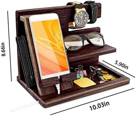 FZZDP Phone Telder Docking Station Wallet Stand Relógios Grosses Chave Desk Display Organizador de cabeceira